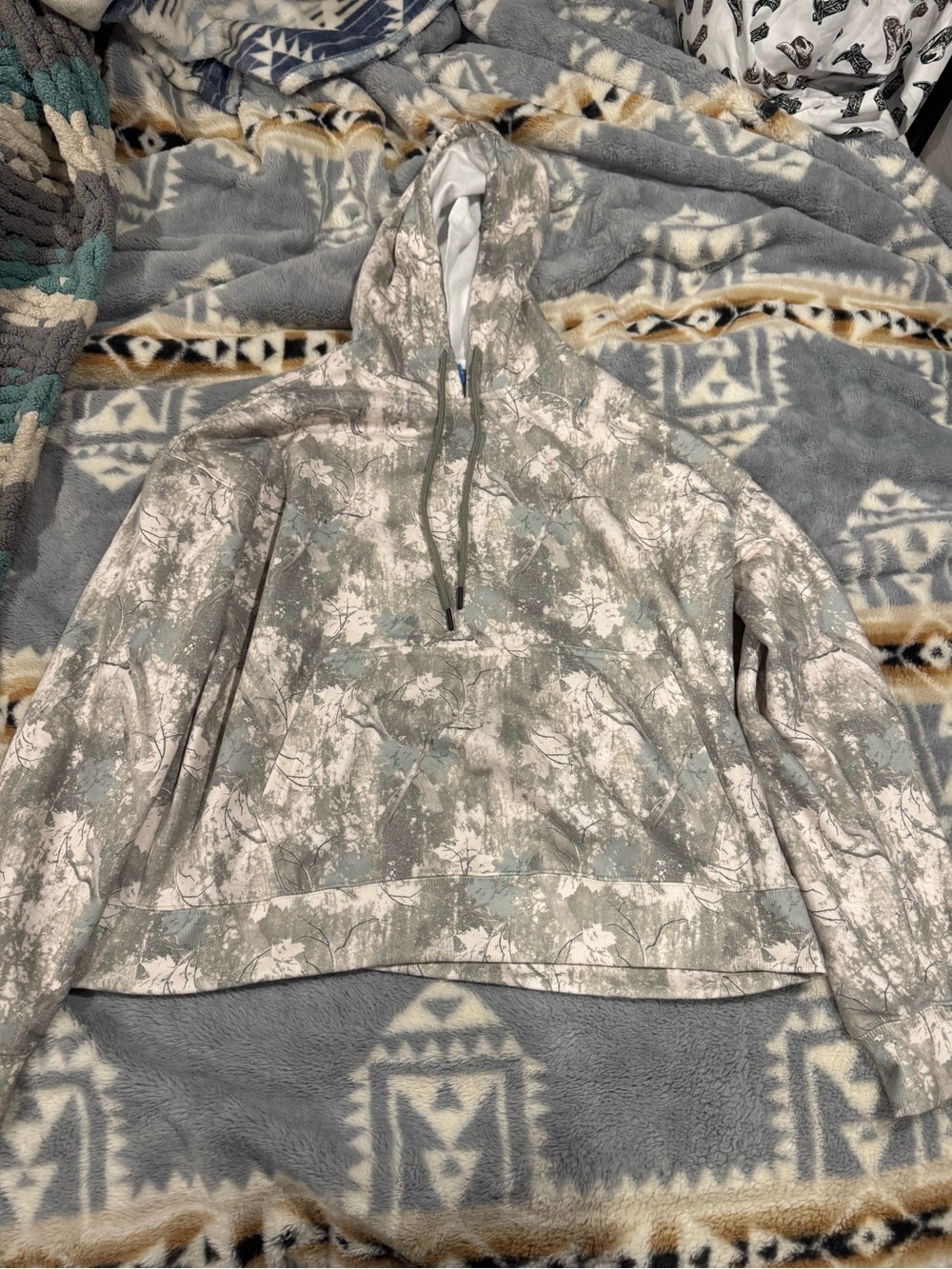 Blue Riot Camo Print Hooded Sweatshirt - Women